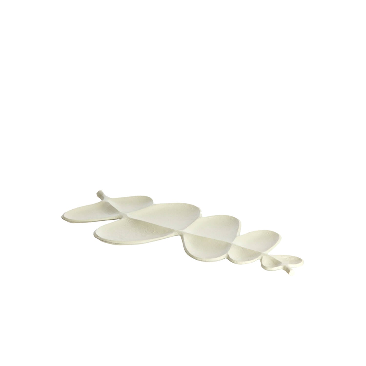 Vassoio Foglia in Metallo Bianco 52X52X2 cm - Light e Living