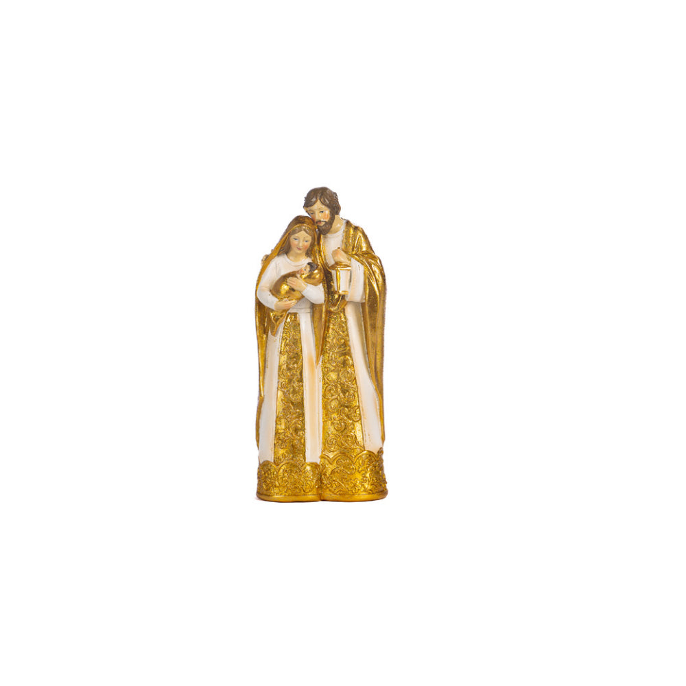 Statuina Sacra Famiglia in Resina Oro e Avorio 22 cm - Goodwill