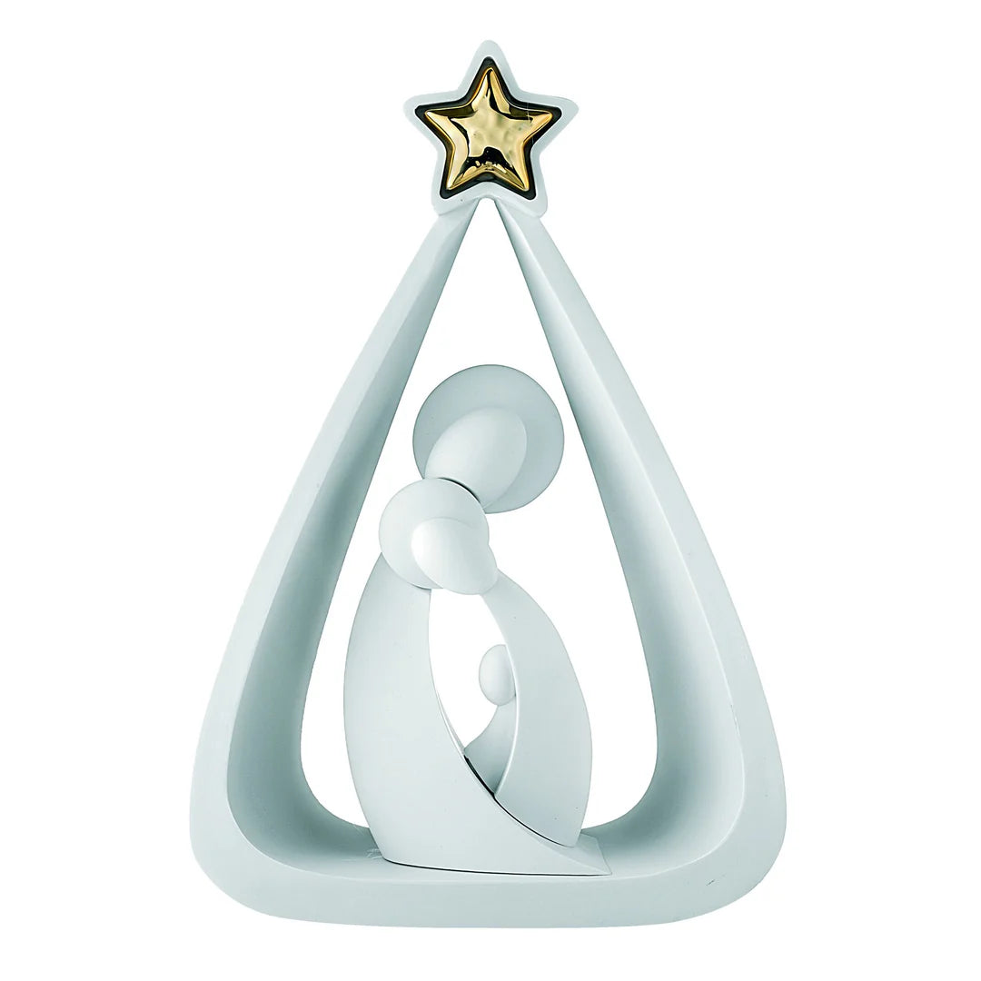 Statuina Sacra Famiglia in Marmorino 16×11 cm - Bongelli Preziosi