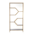 Libreria in Metallo Oro con a Specchio 100X34X214 cm - Light e Living