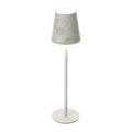 Lampada LED Canvas con Grafica Avorio e Beige e Stelo Lungo h 27 cm - Hervit