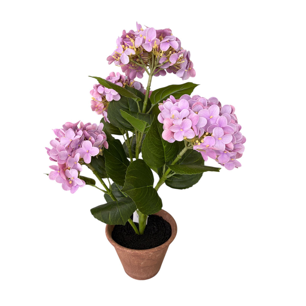 Pianta Realistica con Ortensie in Caucciù 59 h cm - Fiori di Lena