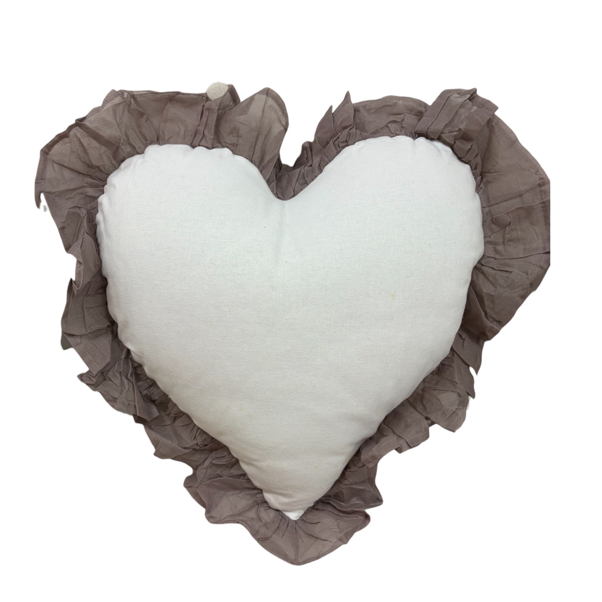 Cuscino Cuore con Rouches Elegante - Coccole di Casa