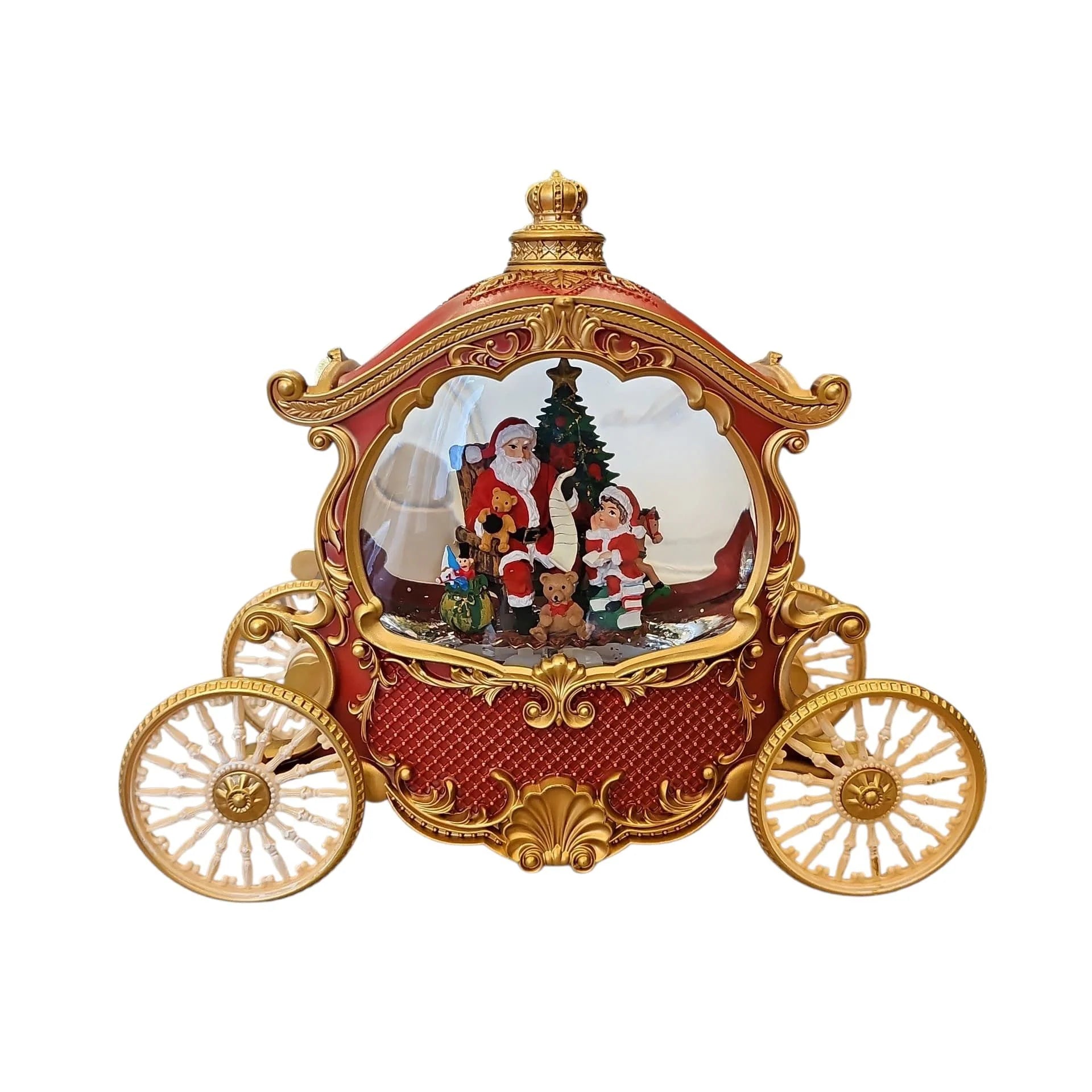 Carrozza Natalizia con Luci LED, Musica e Glitter - Il Mondo dei Carillon