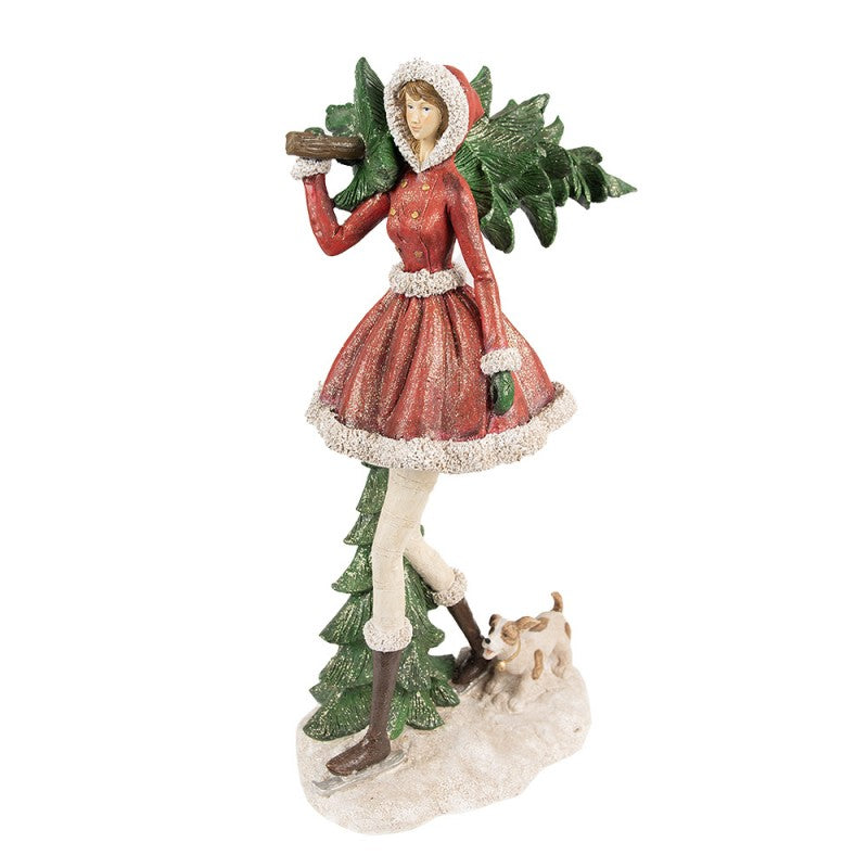Ragazza con Albero e Cagnolino 43 cm