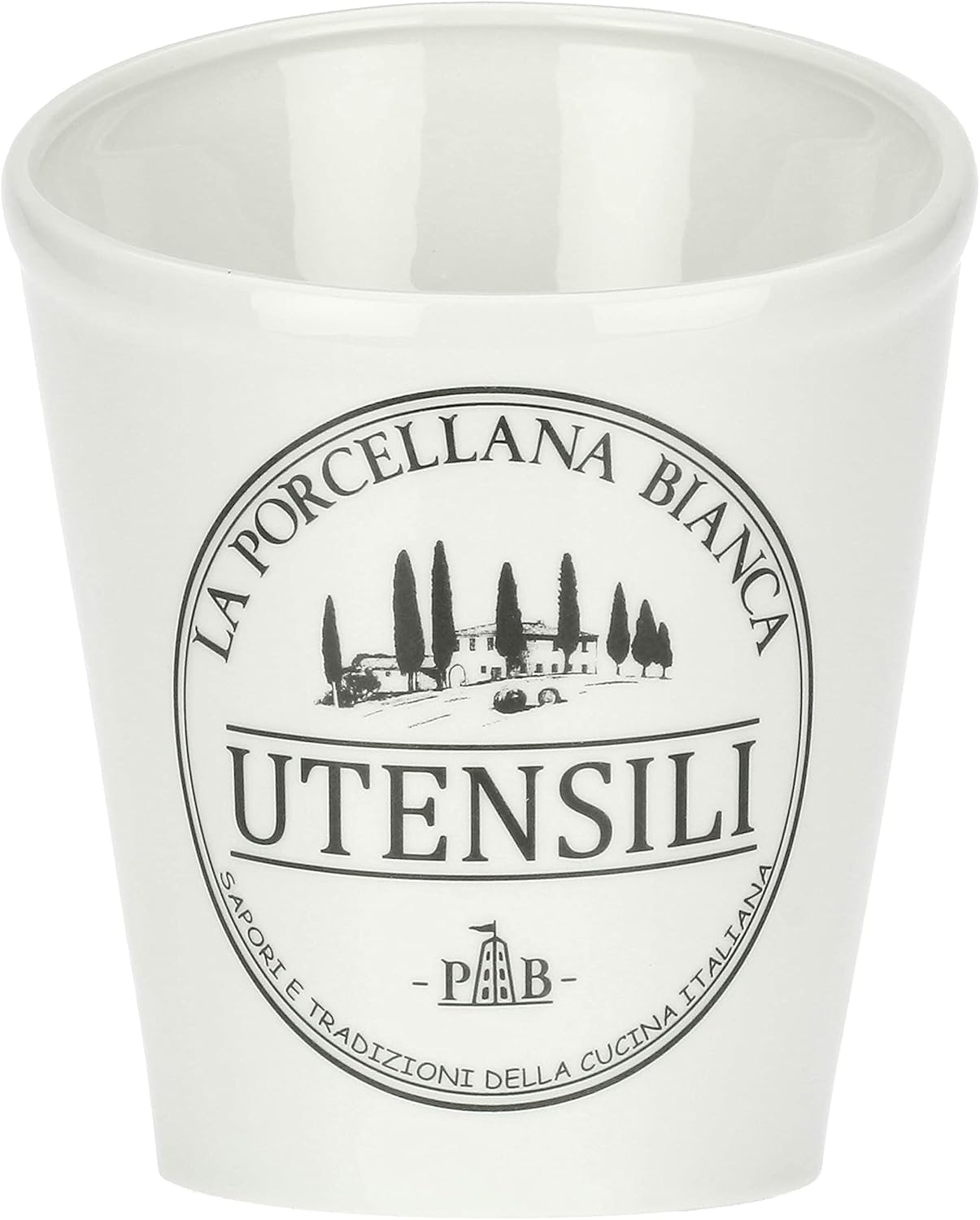 Porta Utensili da Cucina in Porcellana Decorata – La Porcellana Bianca