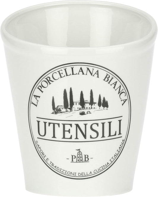 Porta Utensili da Cucina in Porcellana Decorata – La Porcellana Bianca