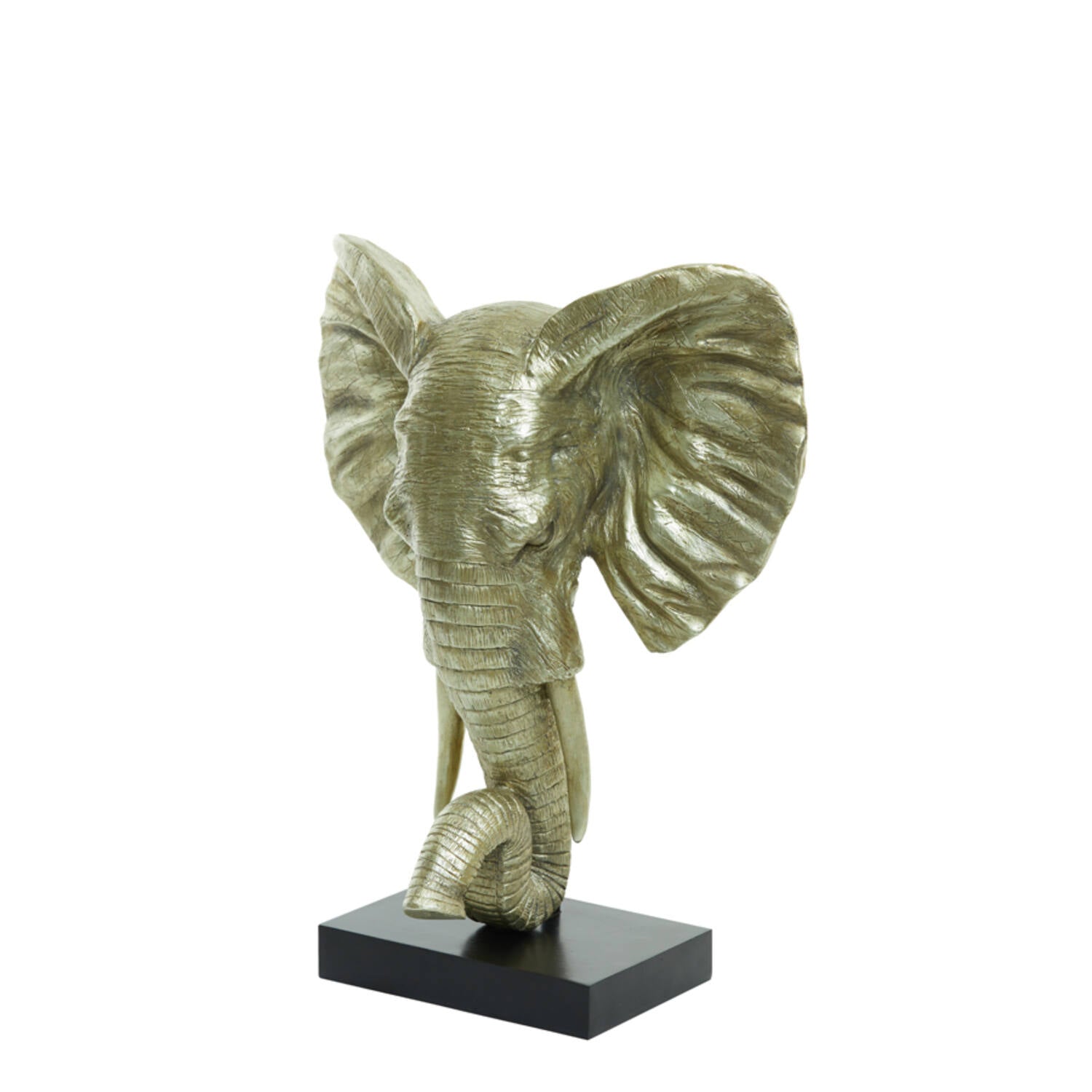 Statua in Resina con Volto di Elefante Oro 49 h cm - Light e Living