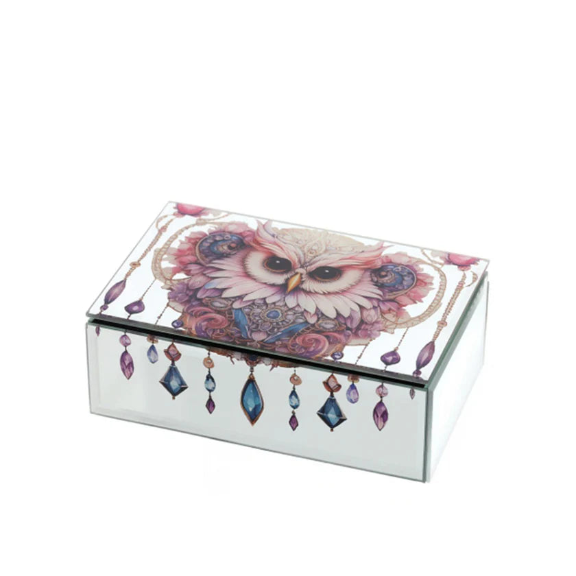 Cofanetto in Legno con Specchio  AnimalGem con Interno in Velluto 15x10 cm - Hervit
