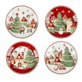 Set di 4 Piattini in Porcellana con Decori Natalizi - Brandani