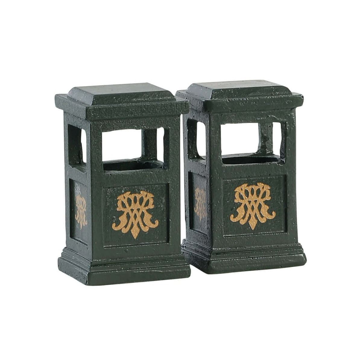 Green Trash Can Set 2 Cestini - Lemax