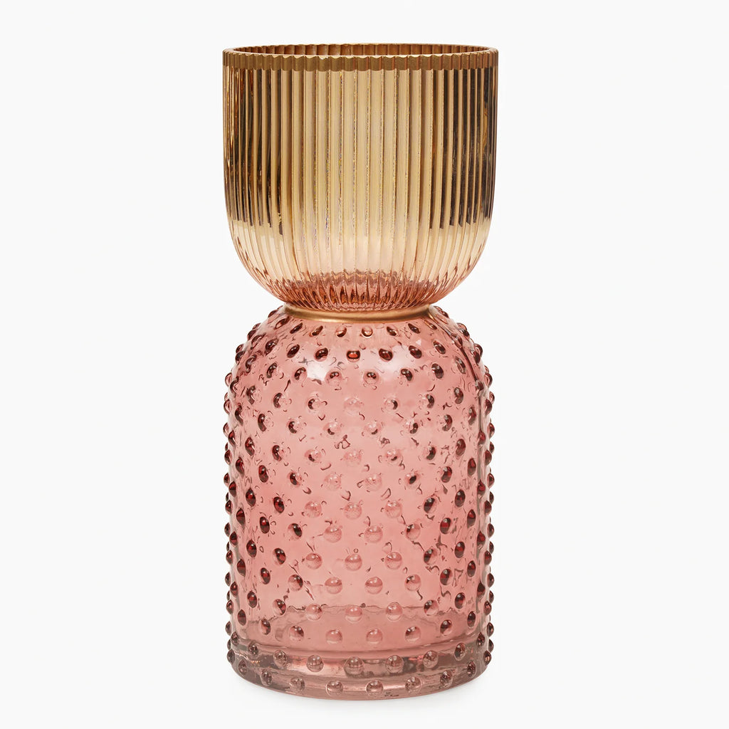 Vaso in Vetro Bicolore con Design in Rilievo 29 h cm - L'Arte di Nacchi