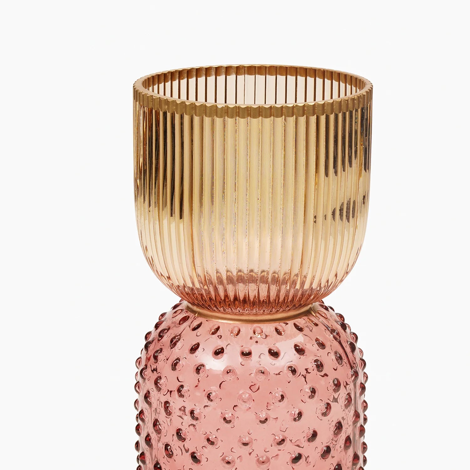 Vaso in Vetro Bicolore con Design in Rilievo 29 h cm - L'Arte di Nacchi