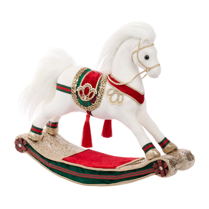 Cavalluccio a Dondolo in Peluche Bianco 40 cm - Goodwill