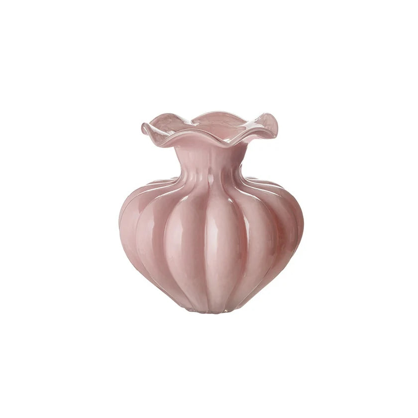 Vaso in Vetro Frastagliato Rosa 22 h cm - L'Arte di Nacchi