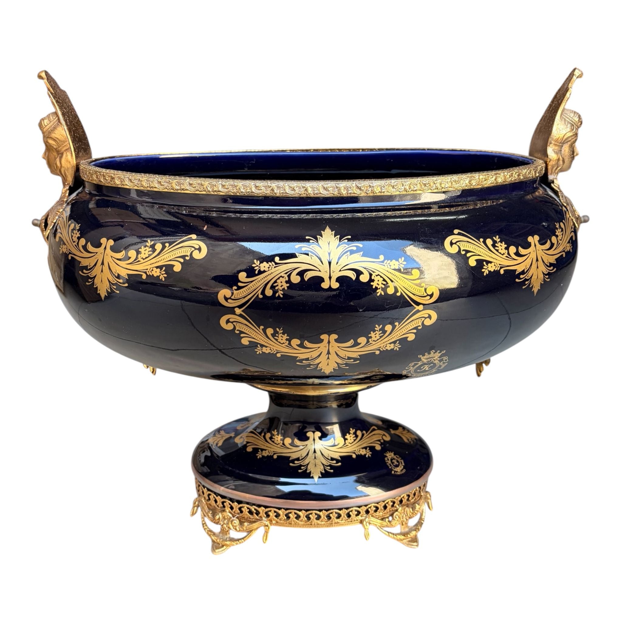 Coppa Decorativa in Porcellana e Ottone - Limoges