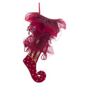 Calza Natalizia Rossa Design Elfo con Tulle e Ricami Oro 50 cm – Blanc Mariclò
