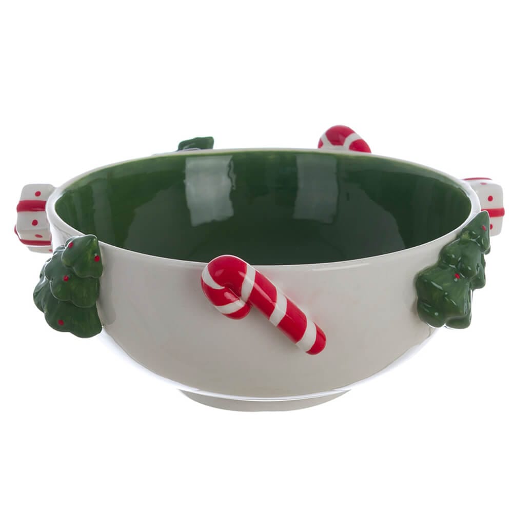 Ciotola Natalizia “Candy Cane” in Ceramica 25×24×11 cm - Blanc Mariclò