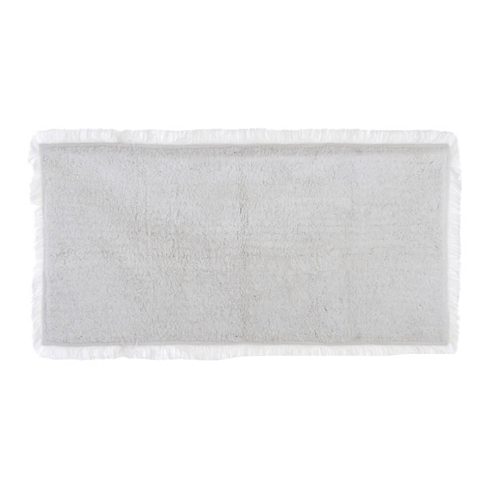 Tappeto Bagno con Frange in Cotone 50×110 cm - Blanc Mariclò