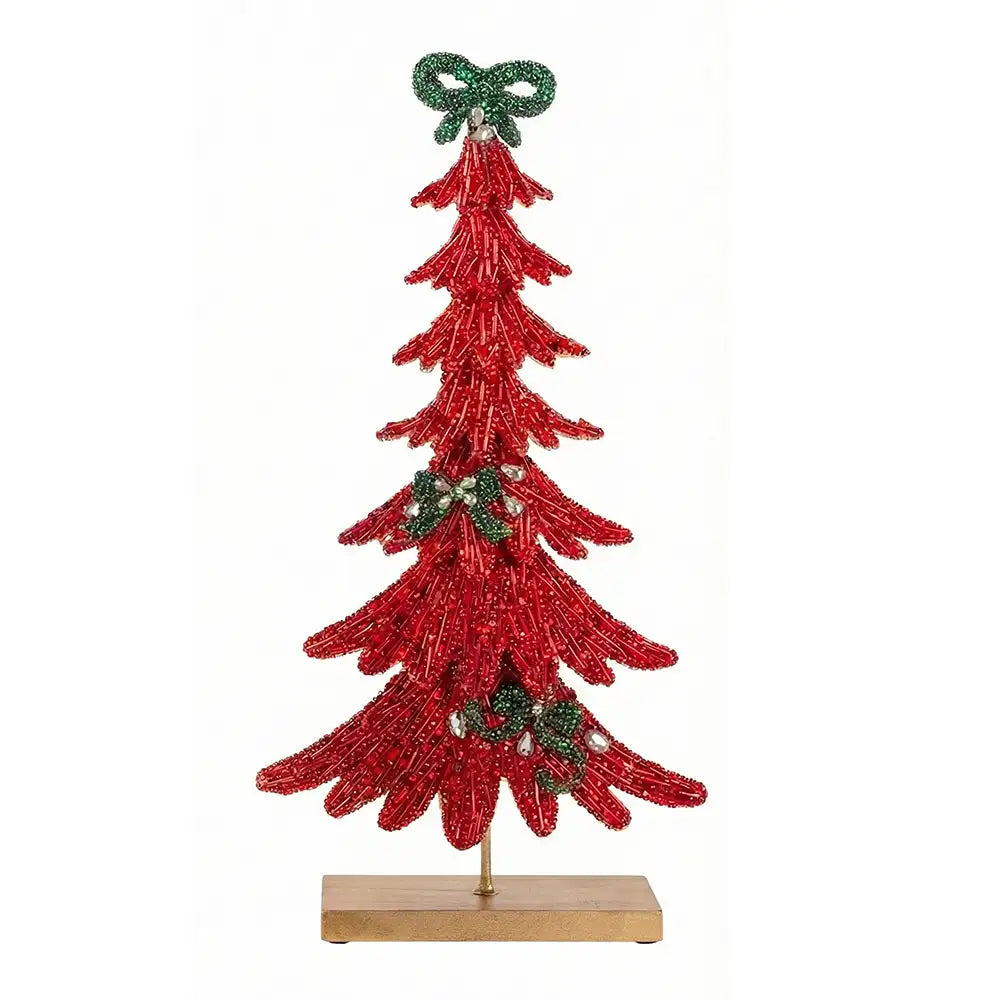 Albero di Natale Decorativo in Perline Rosse 44 cm - Blanc Mariclò