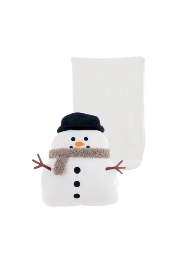 Cuscino Pupazzo di Neve con Plaid Integrato - Blanc Mariclò