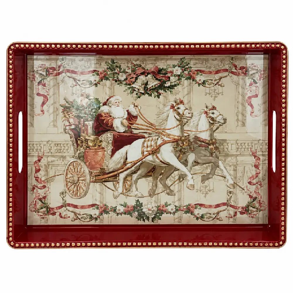 Vassoio Rettangolare Babbo in Slitta 41 cm - Blanc Mariclò