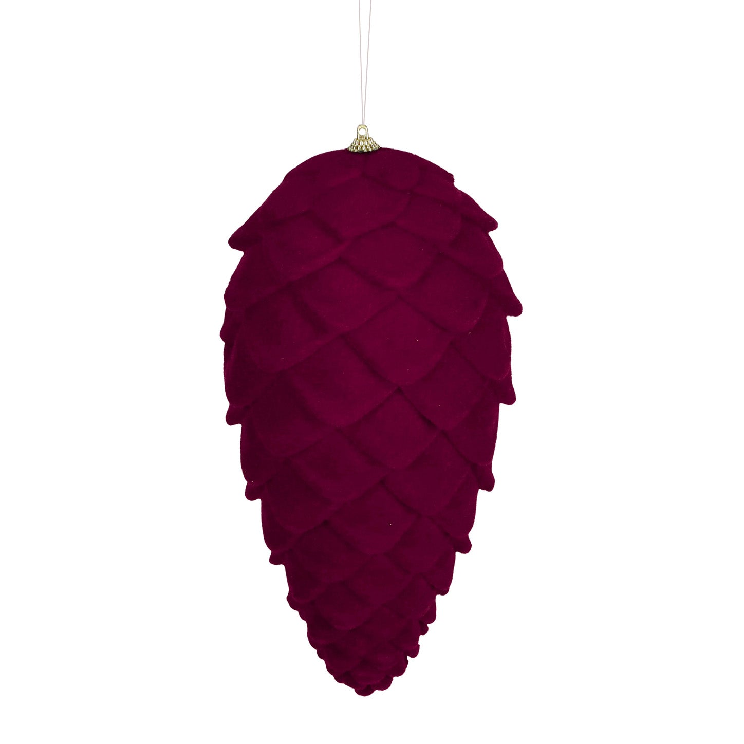 Decorazione Pigna Effetto Velluto Borgogna 28 cm - Goodwill