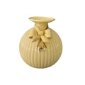 Vaso in Vetro Colorato Giallo con Fiocco Decorativo 17 cm - Chiaraela