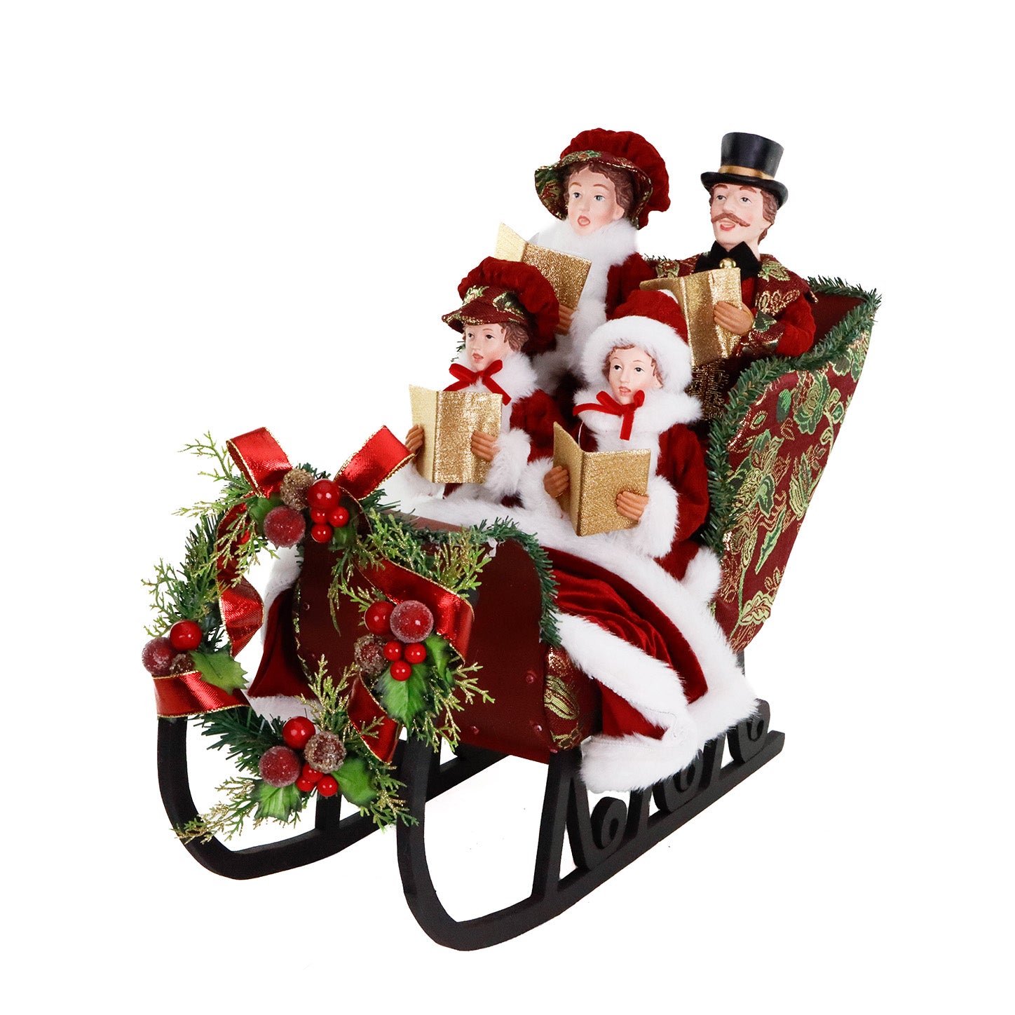 Decorazione Natalizia Cantori in Slitta in Resina 60 cm - Goodwill