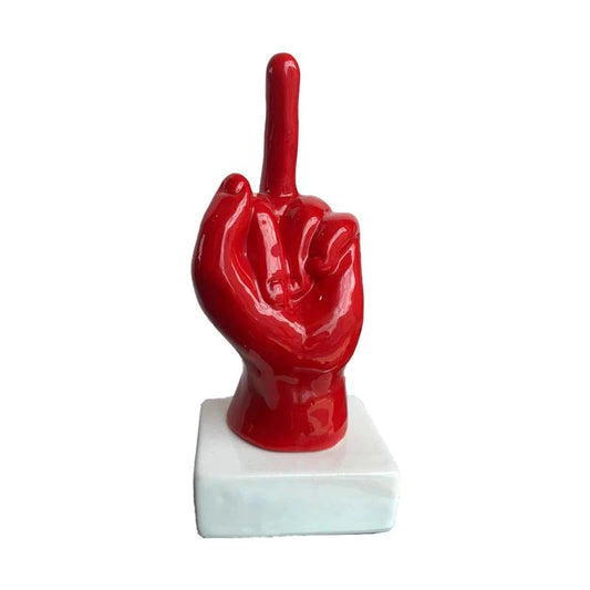 Scultura in Ceramica a Forma di Mano con Dito Medio - Amagè