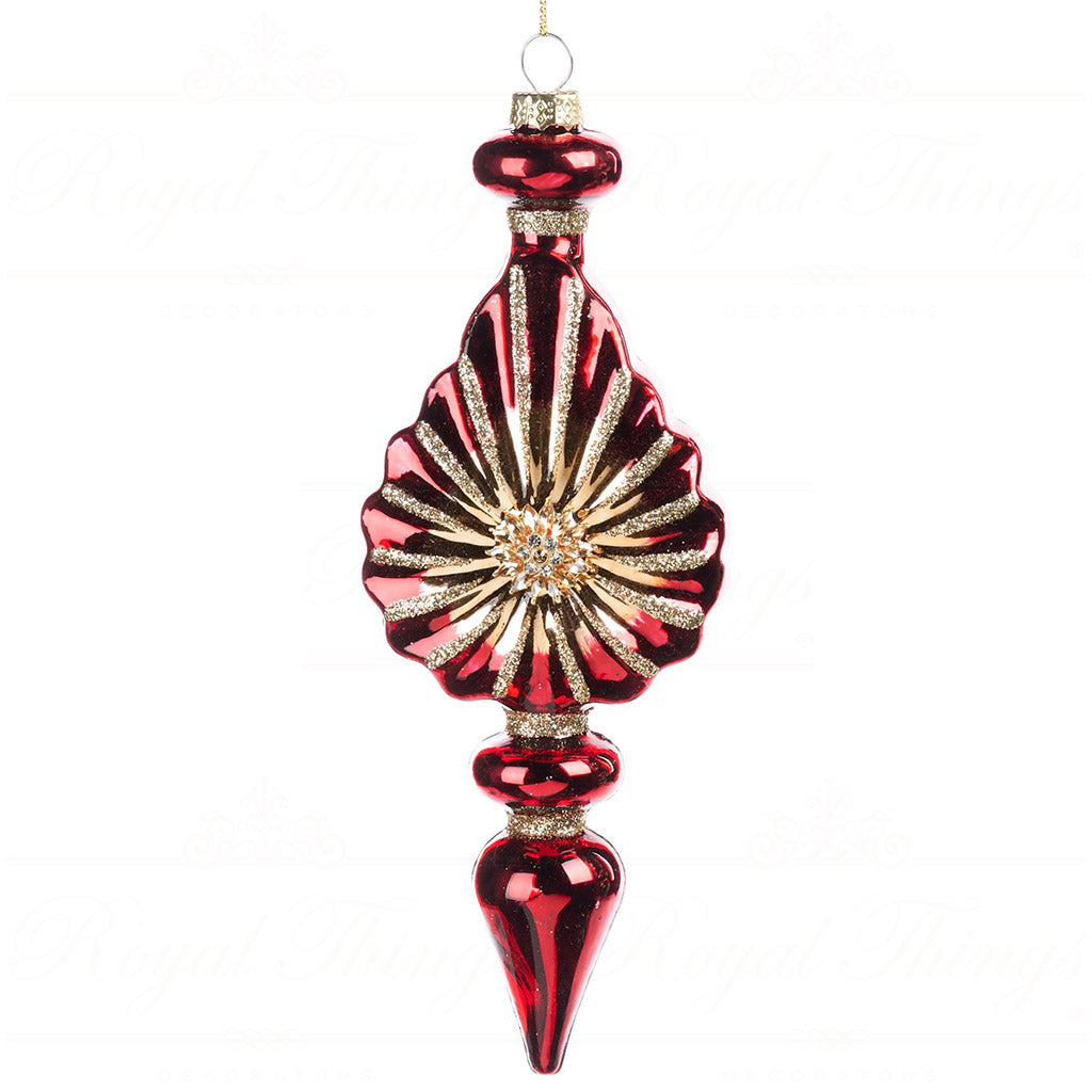 Glass Jewel Finial Rosso e Oro 23 cm - Goodwill