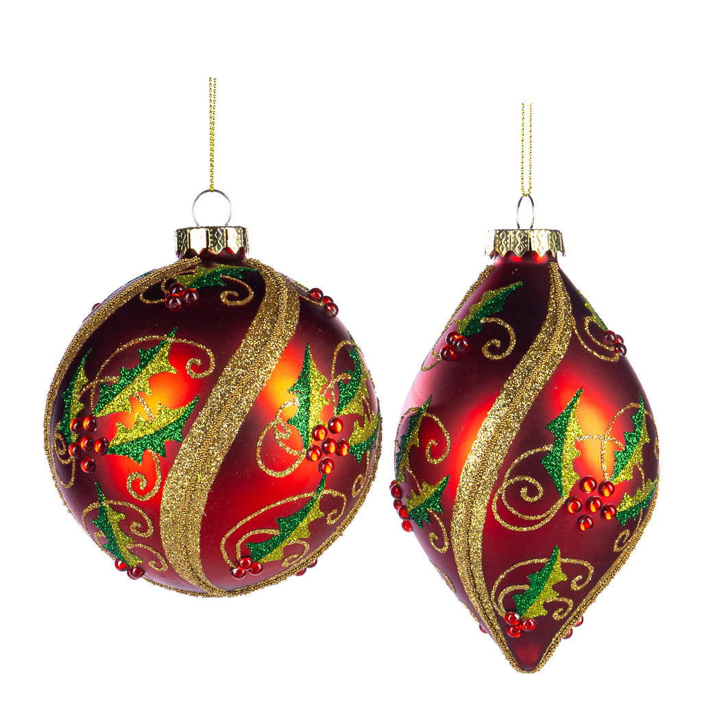 Decorazione per Albero in Vetro Opaco Rosso 11.5 cm - Goodwill