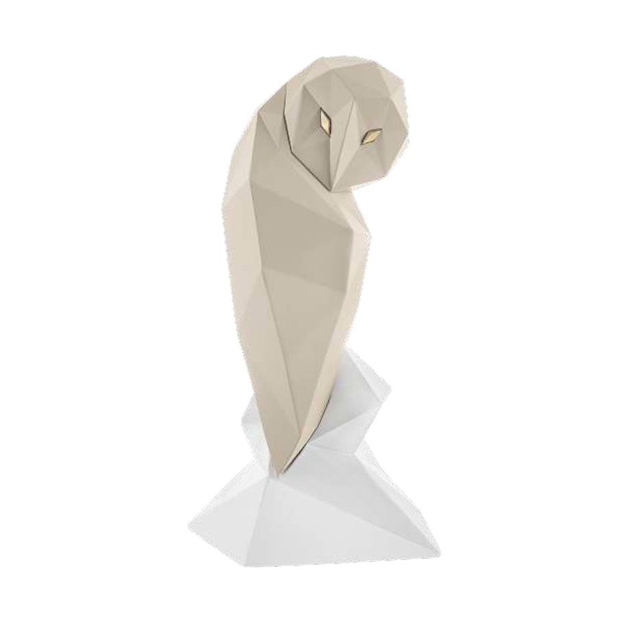 Gufetto Stilizzato in Marmorino Nocciola 16 cm - Bongelli Preziosi
