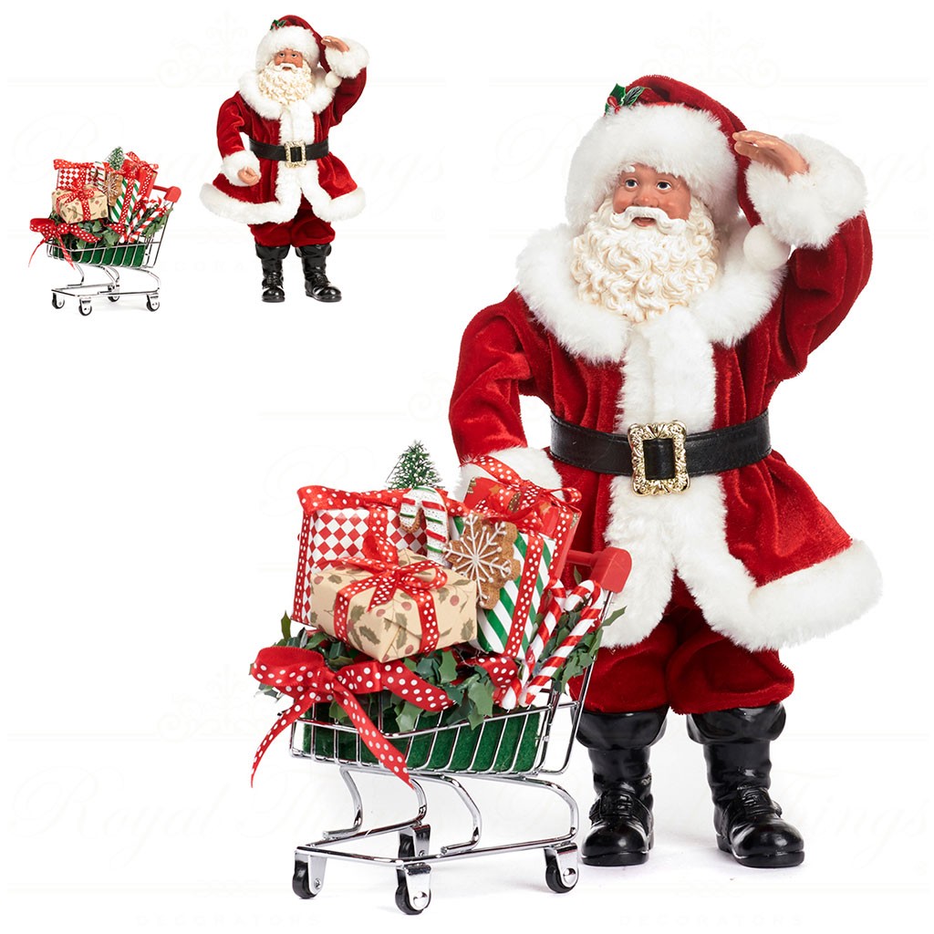 Babbo Natale con carrello 27 cm- Goodwill
