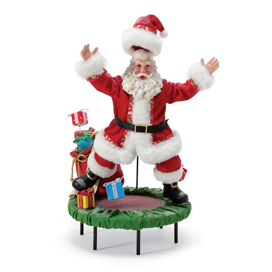 Babbo Natale sul Trampolino - Decorazione Natalizia Artigianale Ludell