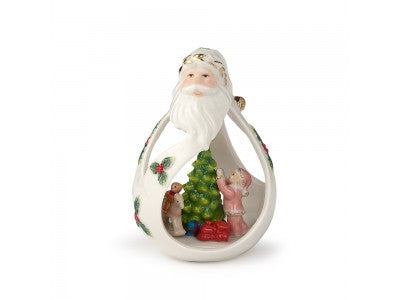 Babbo Natale in Porcellana con Decoro Interno