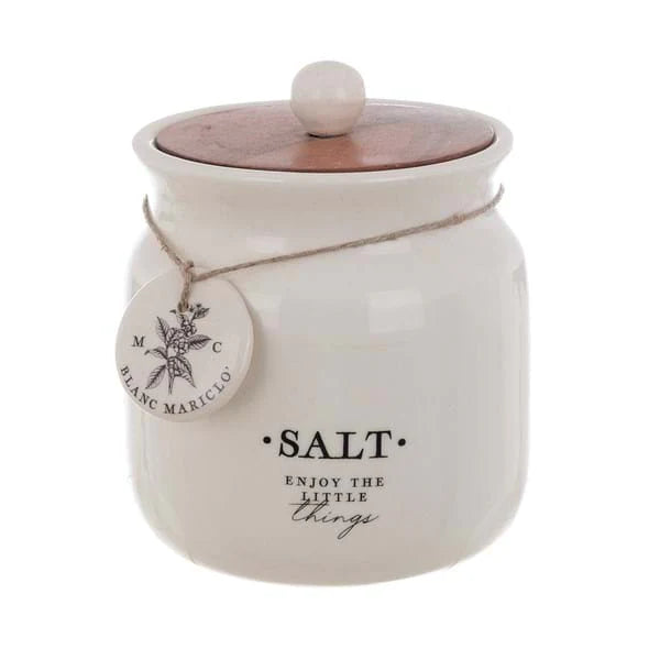 Set 3 Barattoli in Ceramica con Coperchio in Legno – Blanc MariClò