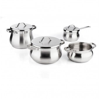 Batteria di Pentole 10 Pezzi in Acciaio Inox