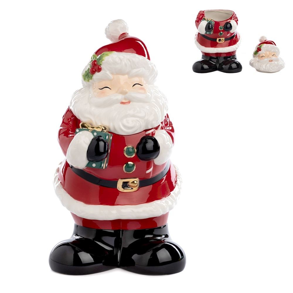 Biscottiera Babbo Natale in Ceramica