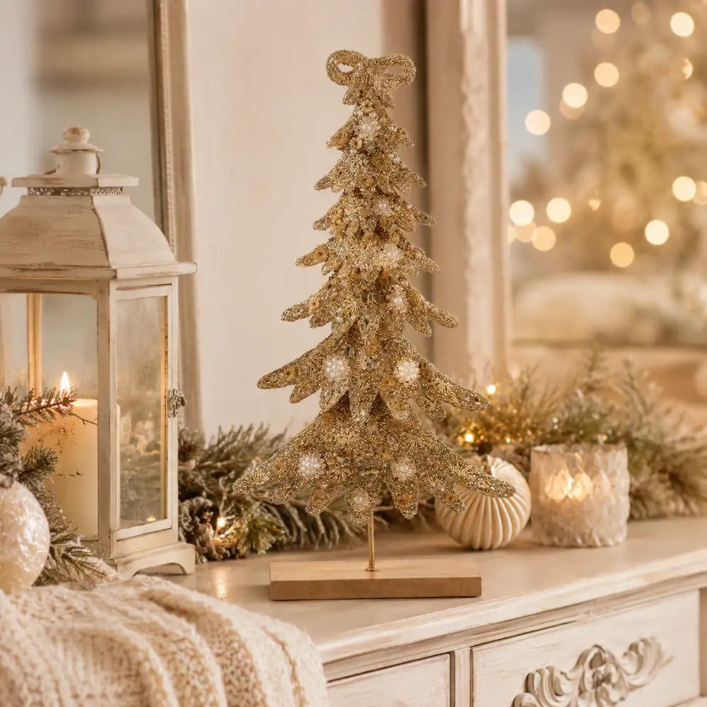 Decoro Natalizio Albero Oro 40 cm - Blanc Mariclò