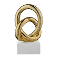 Nodo  in Marmorino Oro con Base Bianca 15 cm - Bongelli Preziosi