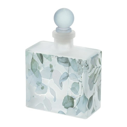 Bottiglia Porta Profumo in Vetro con Decoro a Foglie "Botanic"