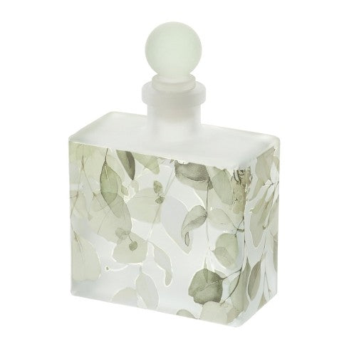 Bottiglia Porta Profumo in Vetro con Decoro a Foglie "Botanic"