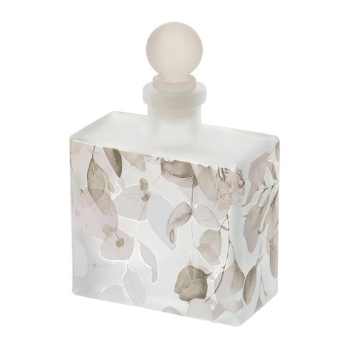 Bottiglia Porta Profumo in Vetro con Decoro a Foglie "Botanic"