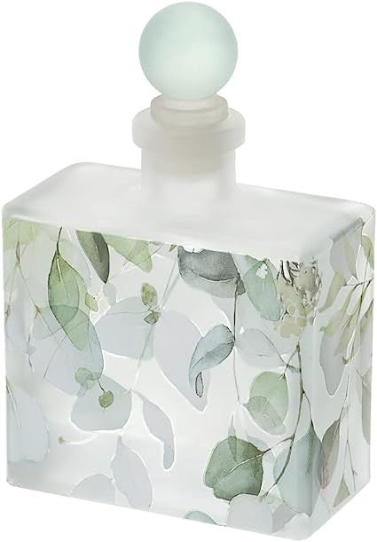 Bottiglia Porta Profumo in Vetro con Decoro a Foglie "Botanic"
