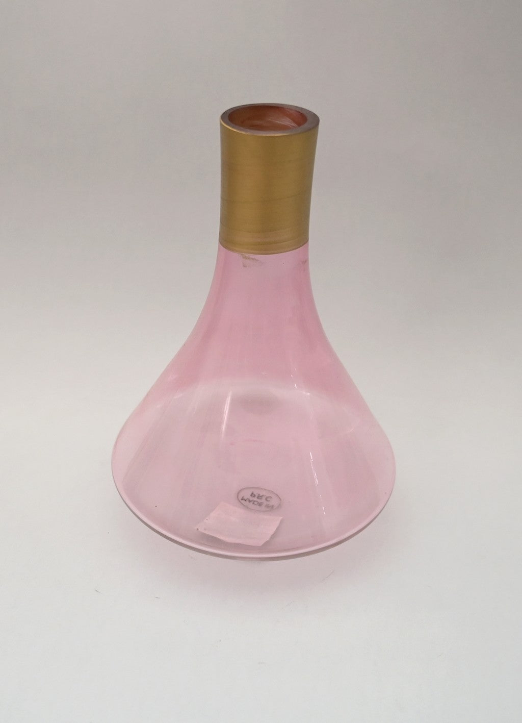 Bottiglia in Vetro Rosa e Oro