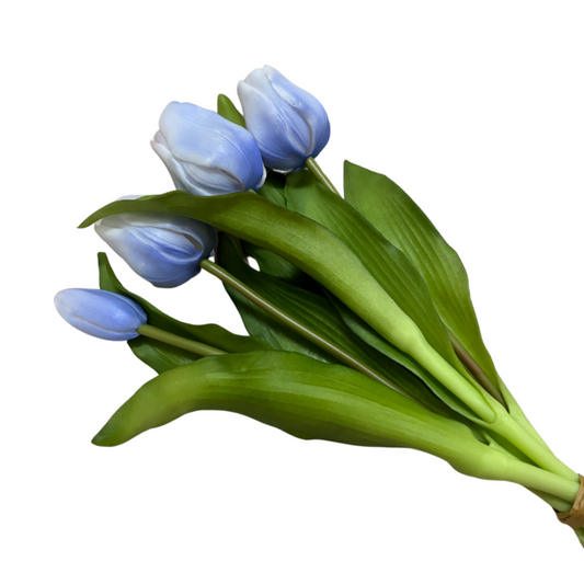 Bouquet di Tulipani Azzurri Realistici in Lattice