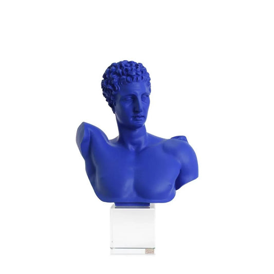 Busto di Hermes in Resina su Base in Vetro