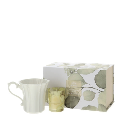 Set Candela Profumata e Tazza in Porcellana Botanic - Hervit