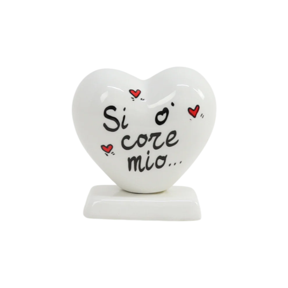 Cuore in ceramica con Frasi Assortite 10 cm - Siniscalchi